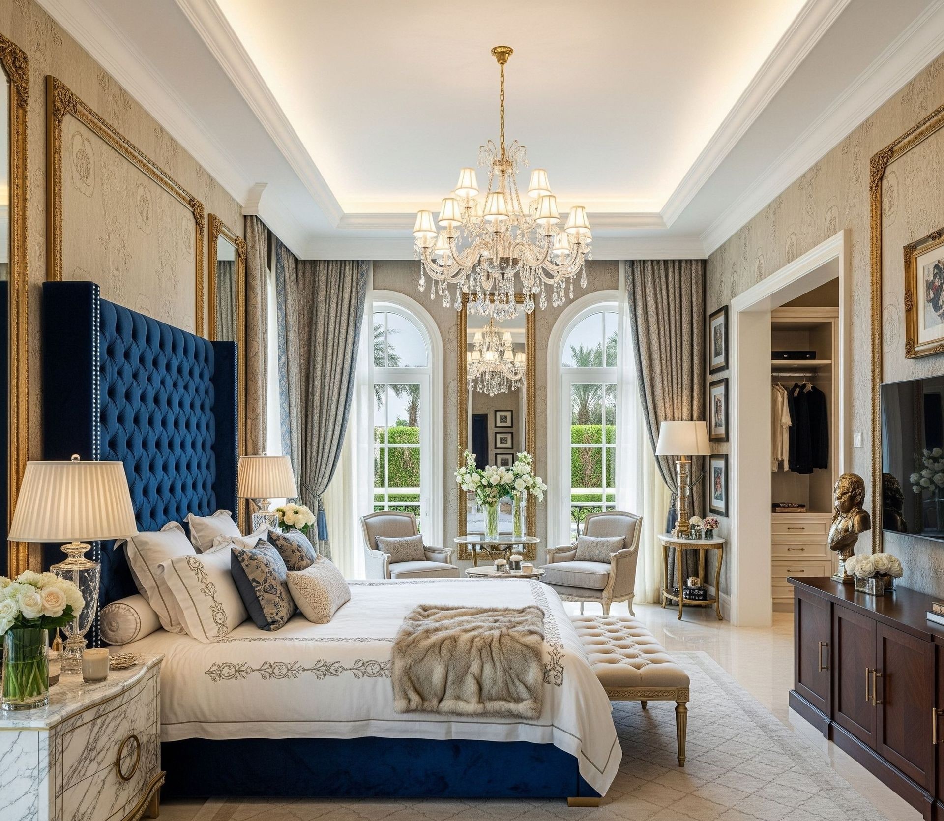 Emirates Hills Villa Master Bedroom Interior Design Dubai