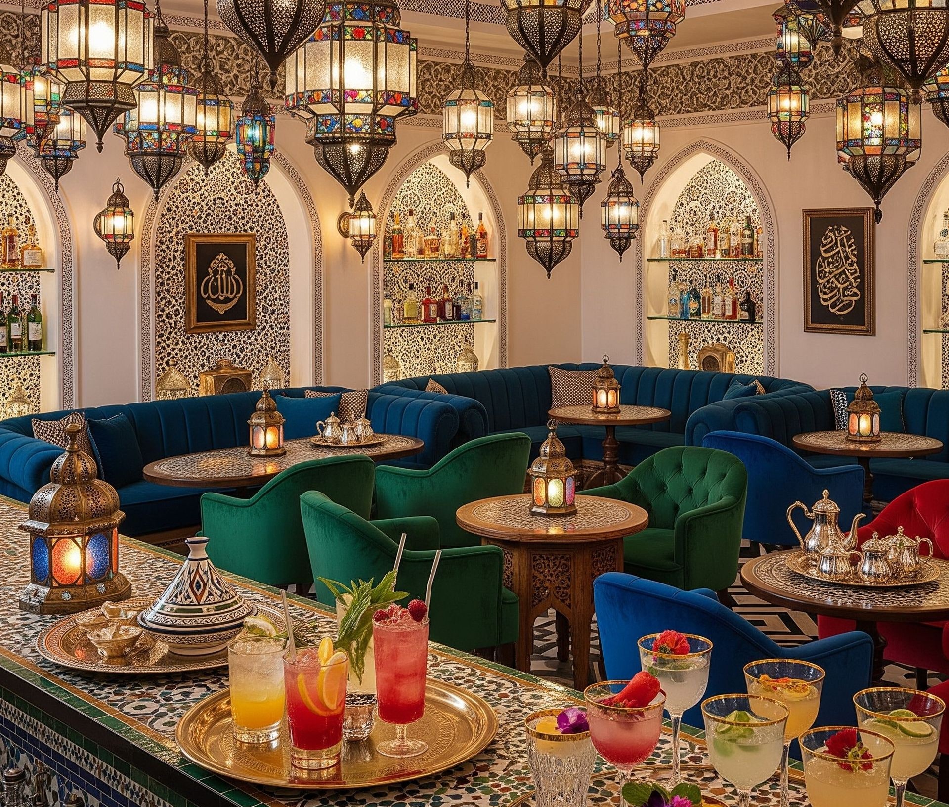 Arabic style bar and restaurant interior design by ELEVÉ Dubai